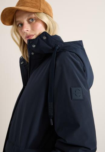 Mantel mit Strukturmix M - Dark Navy Blue
