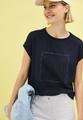 Shirt mit Glitzer-Print S - Universal Blue