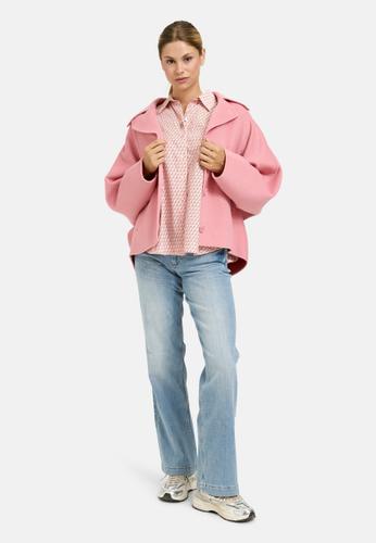 Volum slv shirt collar blouse L - Bubblegum Print