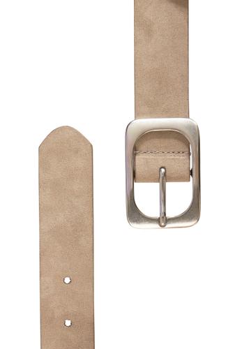 Ledergürtel 95 - Suede Taupe