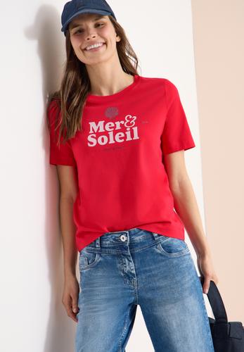 T-Shirt mit Rundhals und Wording