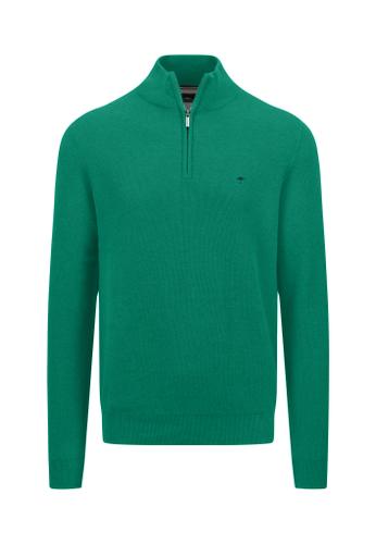 Troyer-Zip, Structure XL Casual Fit - Grass Green