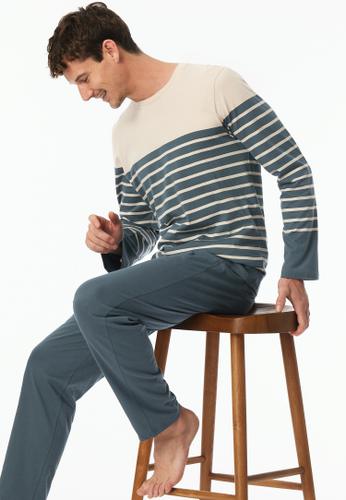 Schlafanzug lang 54 - Jeansblau