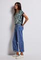 V-Neck Shirt mit Snake Print 40 - Arona Blue