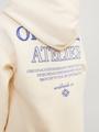 JORSANTORINI GRAPHIC SWEAT HOOD JNR 176 Locker geschnitten - Buttercream