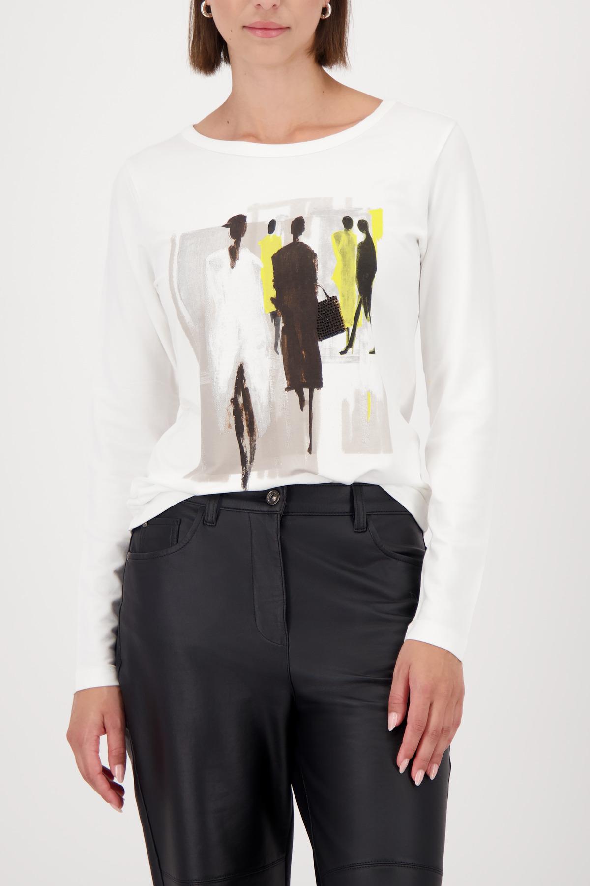 Langarmshirt mit Gemäldeprint 42 - Off-white