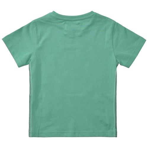 T-Shirt mit Kontrastnähten an den Seiten 104/110 gerade - Emerald