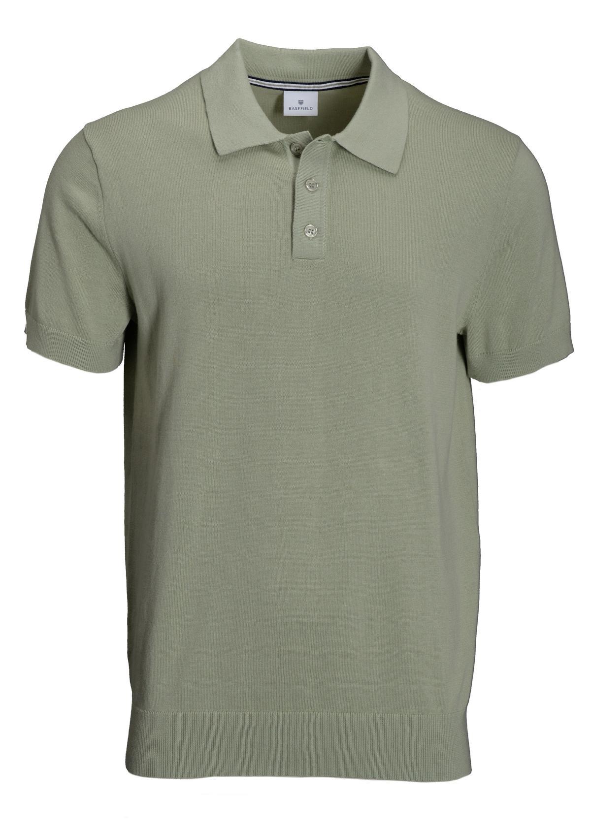 NOS Polo Strick Shirt 1/2 Arm S - Eucalyptus