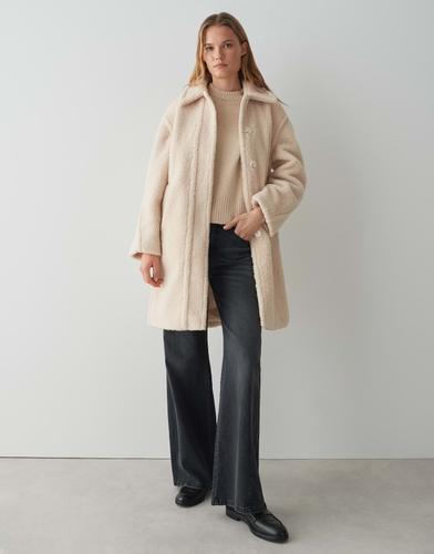 Teddy-Mantel "Heddy" - Beige / 40