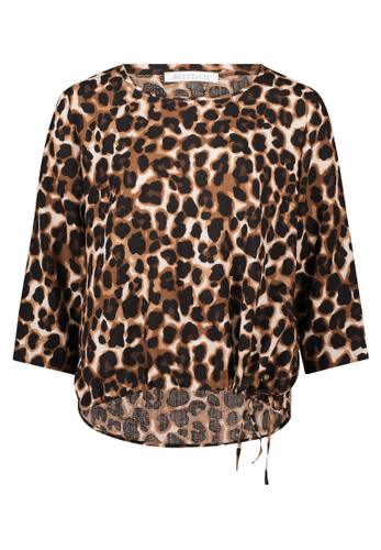 Blusenshirt 44 Lässig - Brown/nature
