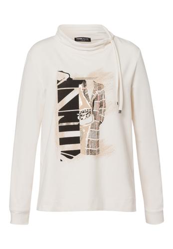 Sweatshirt CASUAL mit Placement-Print 38 - Marone/ecru