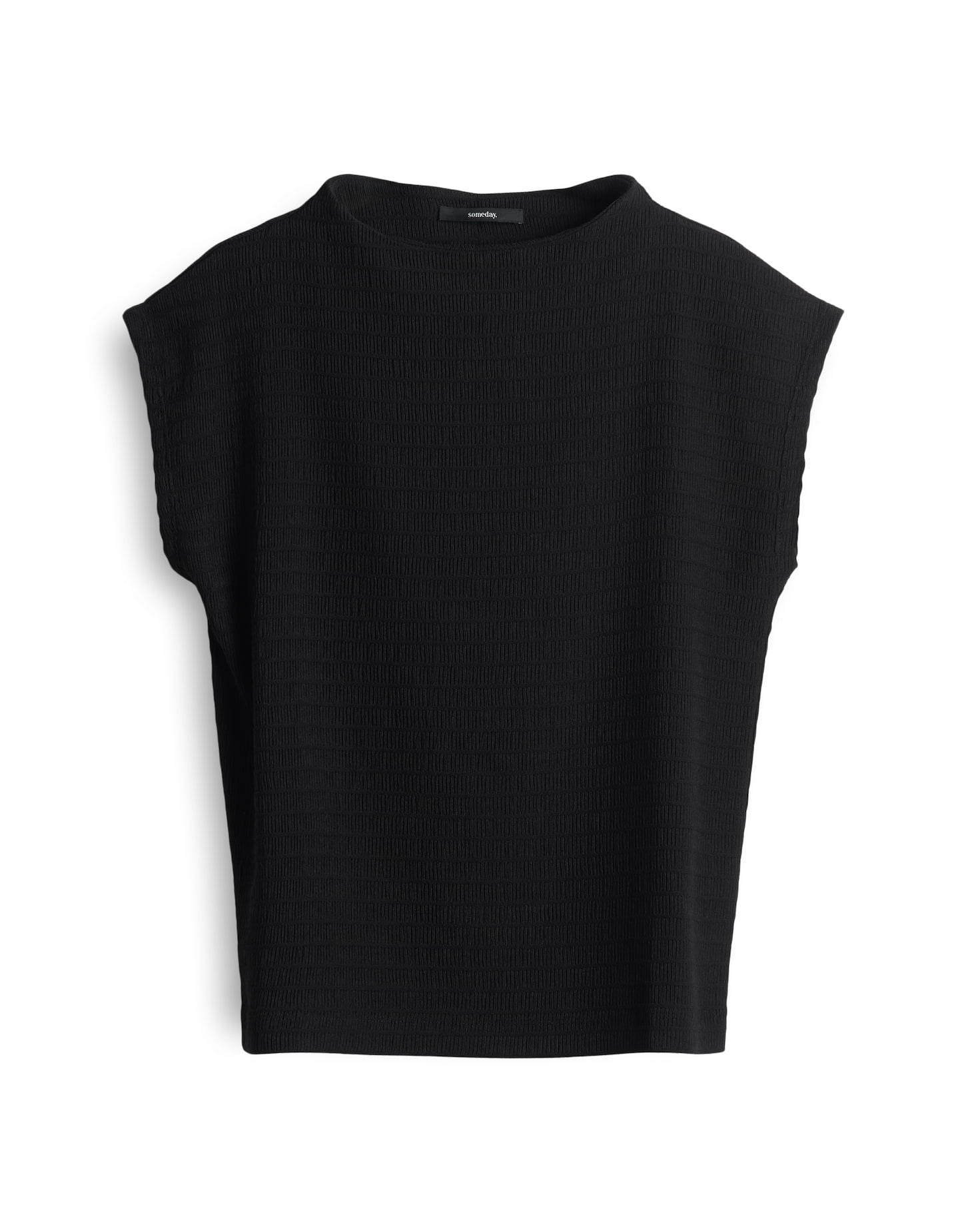 someday Langarmshirt »Kealah« mit softem Stehkragen - Schwarz / 40
