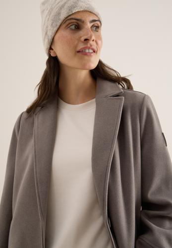 Woll-Optik Revers-Mantel M - Mushroom Taupe