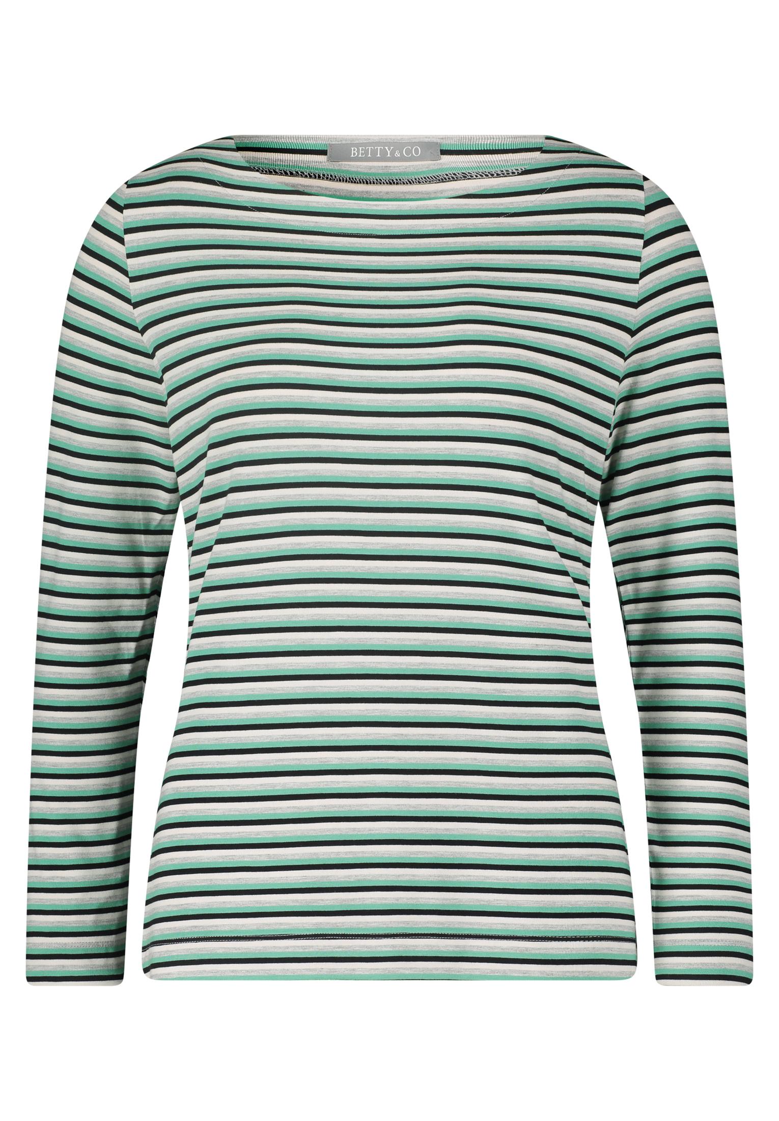 Ringelshirt S Gerade - Grün/schwarz