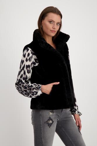 Flauschige Weste 38 - Schwarz