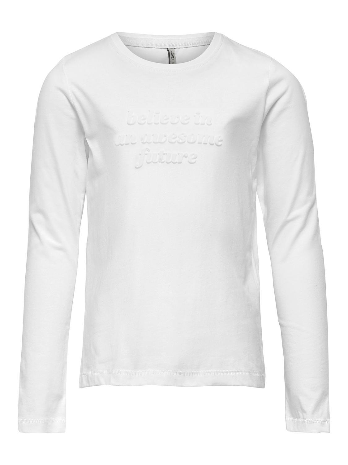KOGTENNA REG L/S TEXT TOP BOX JRS 158/164 Normal geschnitten - Bright White