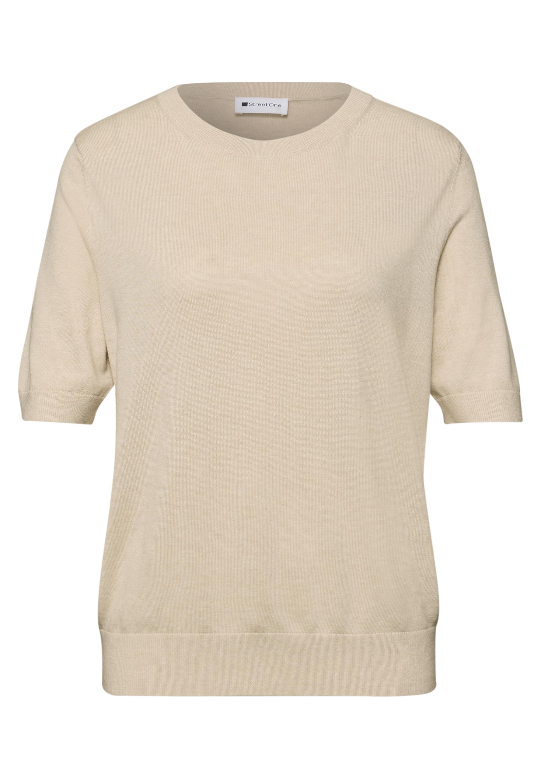 Kurzarm Pullover mit Rundhals 38 - Smoke Beige Mel.
