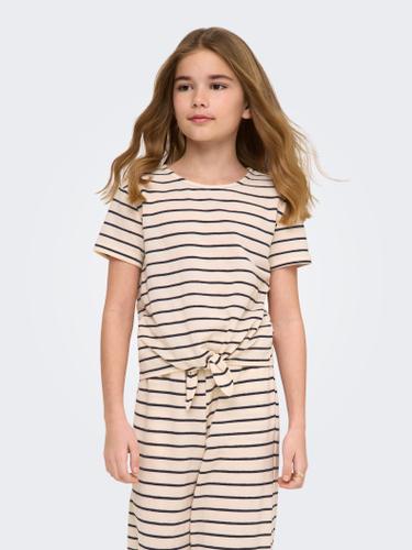 KOGJANA SS STRIPED KNOT TOP JRS 134/140 Normal geschnitten - Tofu