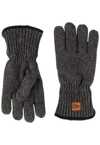 Melierte Strickhandschuhe mit warmen Futter Grau L