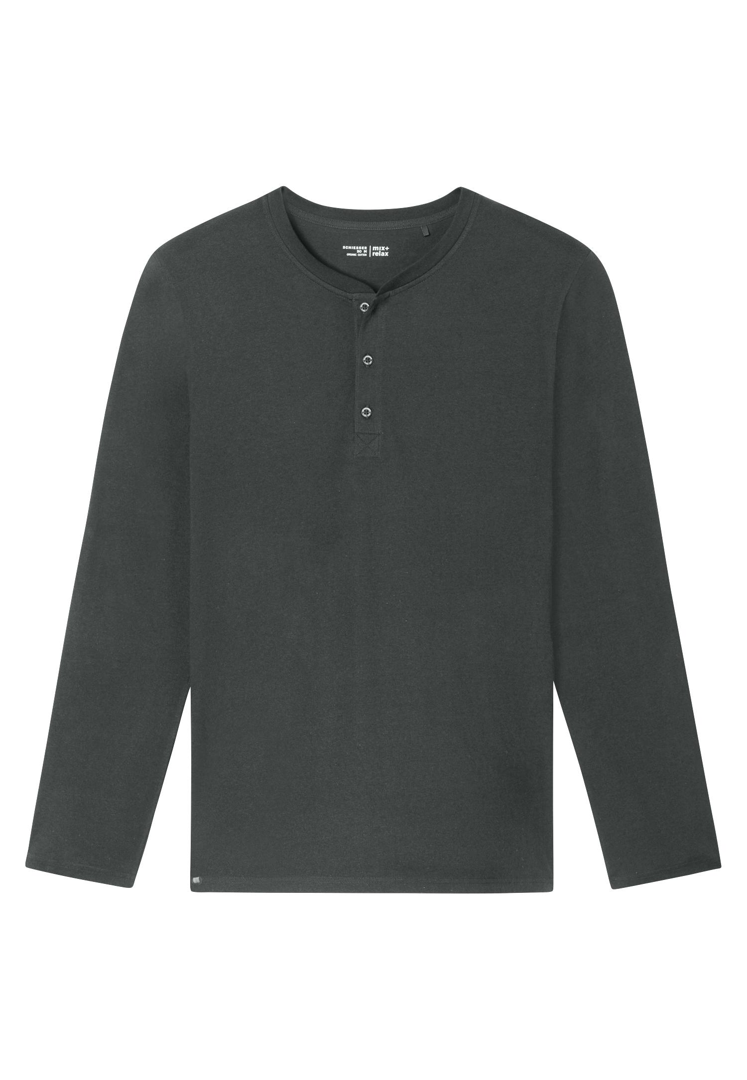 Langarmshirt Knopfleiste 48 - Dunkelgrün