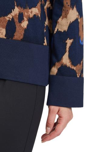 Feinstrickpullover 38 Gerade - Blau/camel