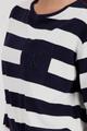 Sweatshirt mit Brusttasche 38 - Marine Ringel