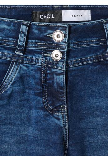 Slim Leg Jeansshorts im Casual Fit 29 - Mid Blue Used Wash