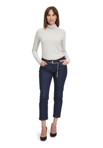 Rollkragenshirt 42 Figurbetont - Grau Beige