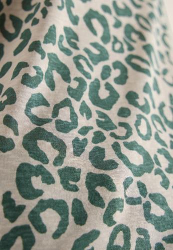 Shirt im Leinen-Look mit Leo-Print