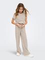 KOGJANA STRIPED WIDE PANT JRS 134/140 Weiter Beinschnitt - Tofu