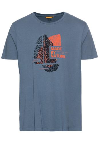 T-Shirt mit Print aus nachhaltigem Organic Cotton Blau M