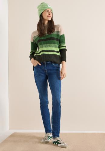 Gestreifter Mouliné Pullover L - Raw Khaki
