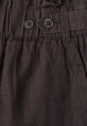Shorts aus Leinen mit Paperbag-Bund
