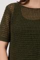 Strickpullover mir Ajour-Struktur 38 - Olive