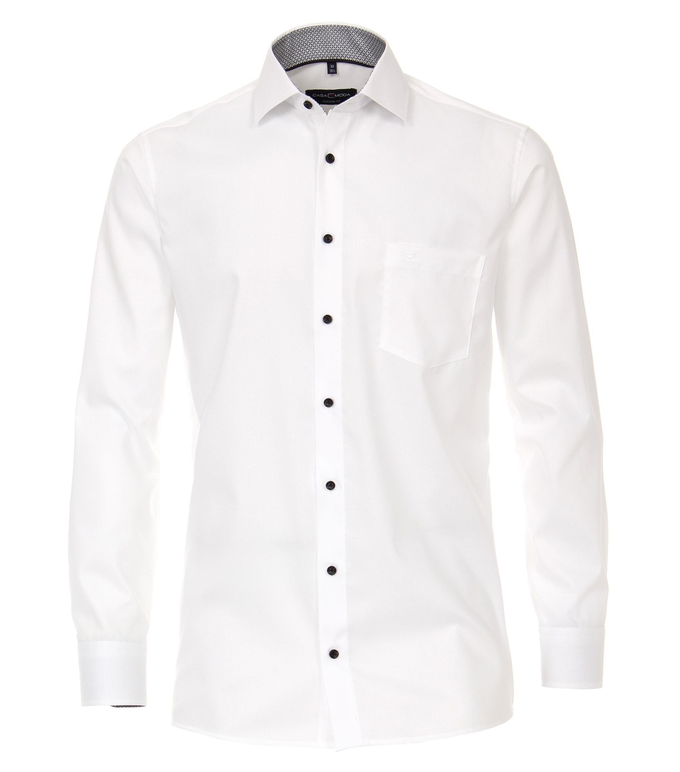 Popeline Hemd uni 39 Modern Fit - Weiss