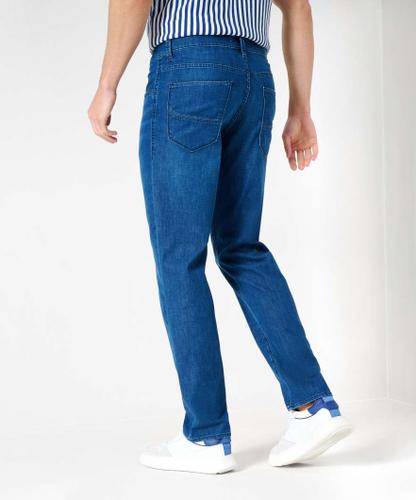 Style Cadiz 33/32 Five-Pocket-Jeans, Aufgesetzte Gesäßtaschen, Einschubtaschen vorn, Verdeckter Reißverschluss, Gerader Schnitt, Normale Leibhöhe, Straight Fit, Normale Fußweite - Regular Blue Used
