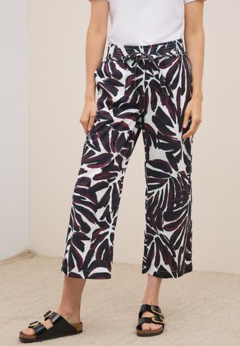Gemusterte Wide Leg Hose XS/7/8 Hosen - Mulberry Red