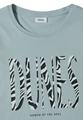 T-Shirt mit Rundhals und Frontprint L - Crystal Mint
