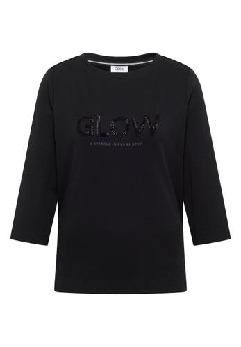 Shirt mit Wording L - Black