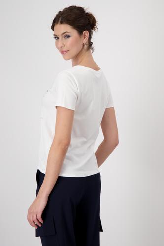 T-Shirt mit Strasssteinen 38 - Off-white
