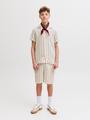 JJECOBA STRIPE RESORT SHIRT SS SN JNR 164 Locker geschnitten - Antique White