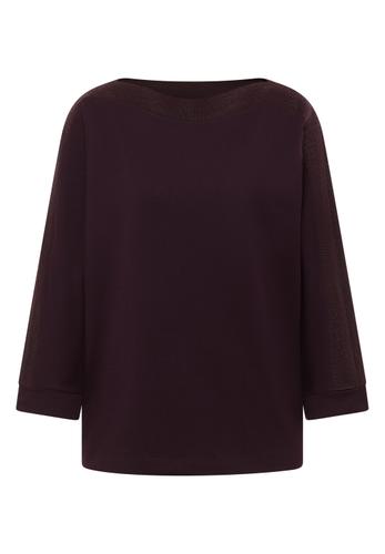 Batwing Shirt mit Tape S - Eggplant Red