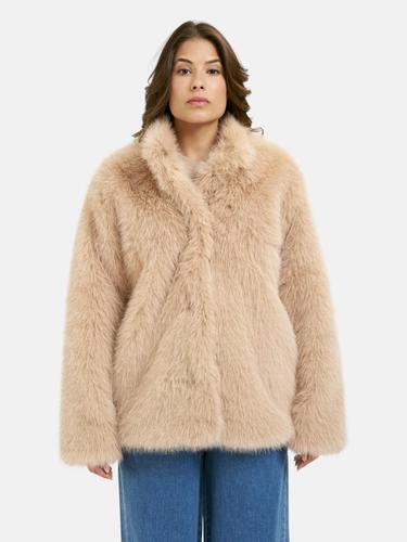 Short Fake Fur Jacket XS - Camel