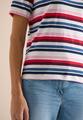 Kurzarm Shirt mit Multicolor Streifen L - Universal Blue