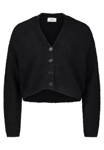 Strick-Cardigan L Oversized - Schwarz