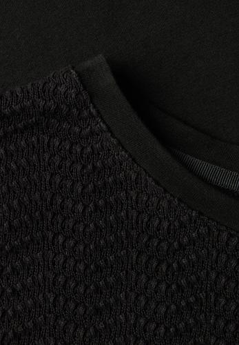 Shirt mit Lochmusterdetail 38 - Black