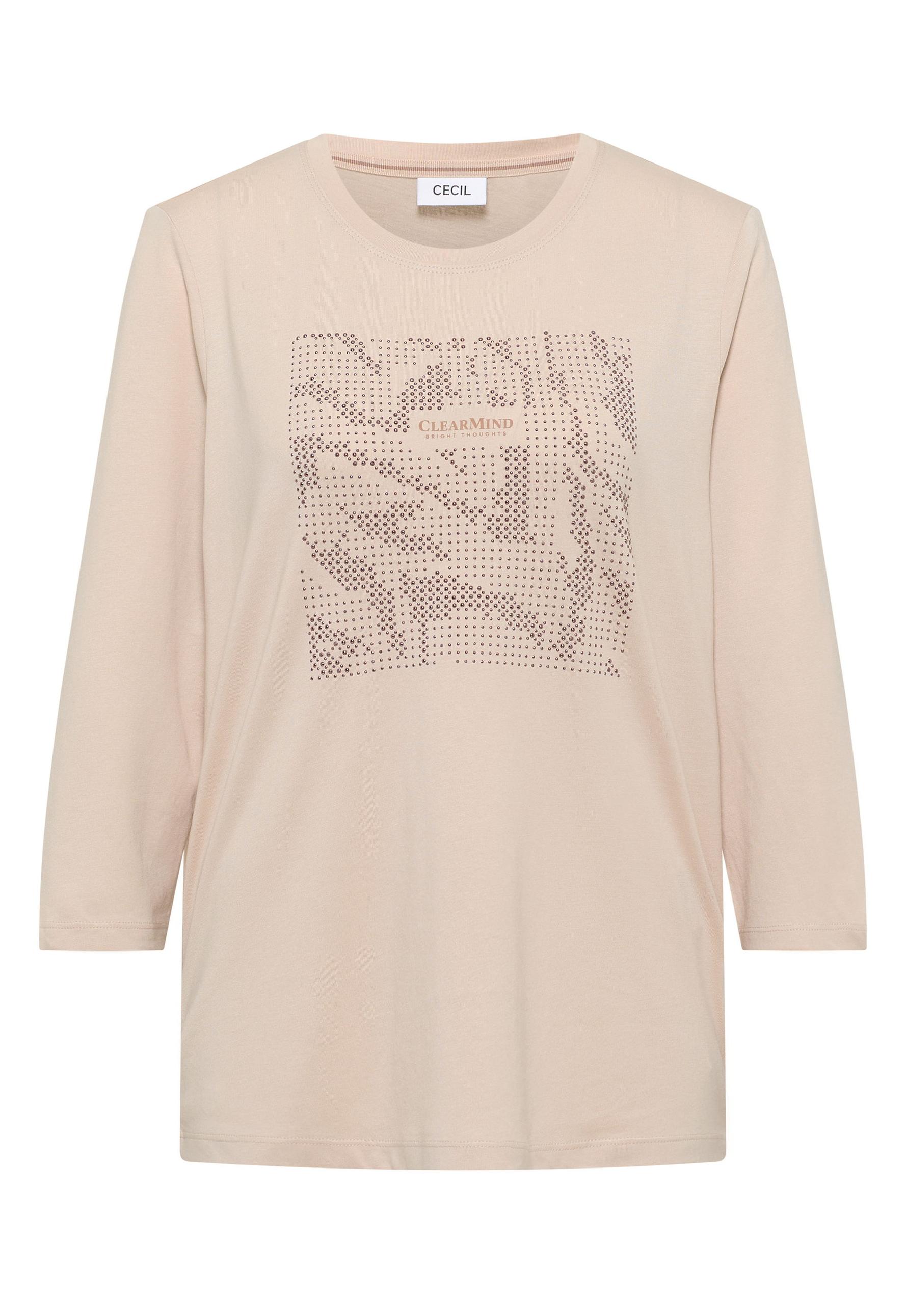 Shirt mit Schmucksteinen L - Oat Milk Beige