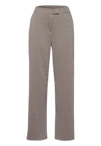Wide Leg Pants CARAMEL CHIC im modischen Minimal-Dessin 44 - Schwarz/toffee/ecru