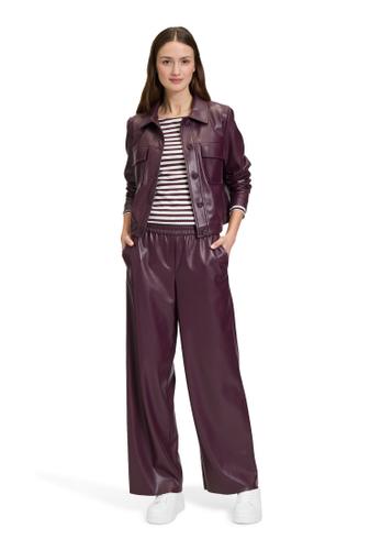 Lederjacke 36 Lässig - Dark Aubergine