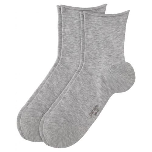 Women cotton fine rolled cuff Socks 2p